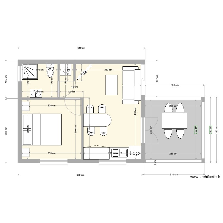 T2 SUR BASE DALLE EXISTANTS. Plan de 0 pièce et 0 m2