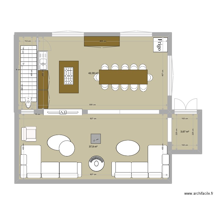 REFUGE NEW4 RDC. Plan de 3 pièces et 84 m2