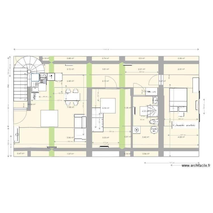 APT17B 20200406 2WC et placard sdb. Plan de 0 pièce et 0 m2