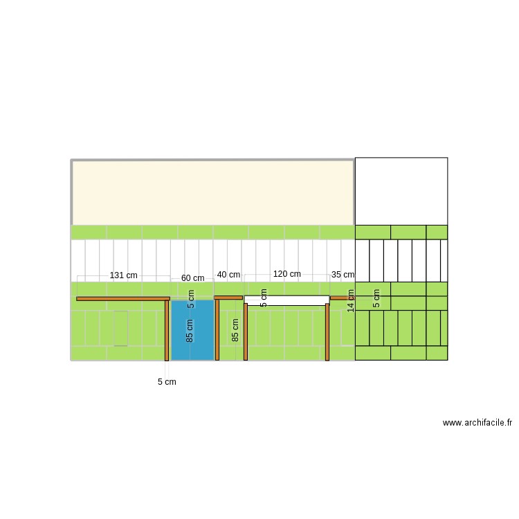 cuisine 90. Plan de 1 pièce et 11 m2