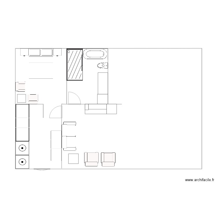 salon chambre. Plan de 0 pièce et 0 m2