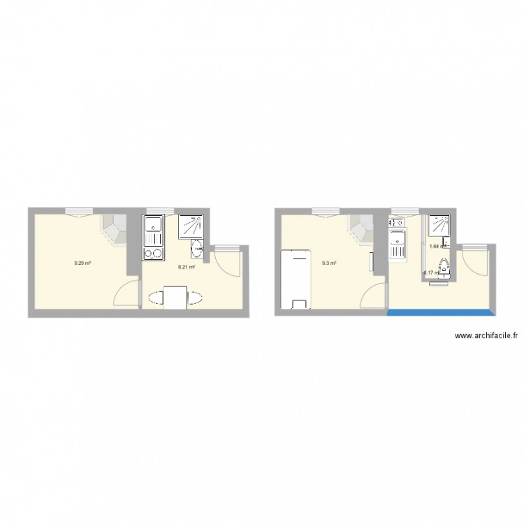 Studio 17m2 14e réno. Plan de 0 pièce et 0 m2