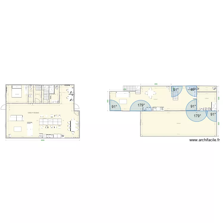 APRES plan rdc maison Thomery. Plan de 