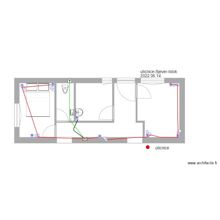 plan-Uticnine-Sjever-Istok. Plan de 1 pièce et 30 m2