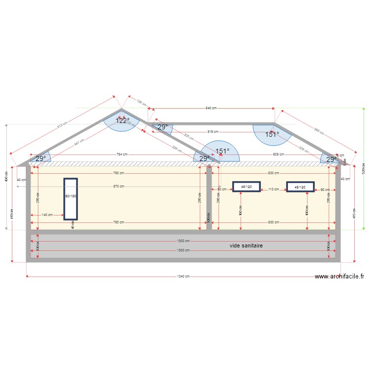 PLAN COUPE SUD. Plan de 0 pièce et 0 m2