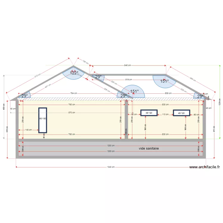 PLAN COUPE SUD. Plan de 