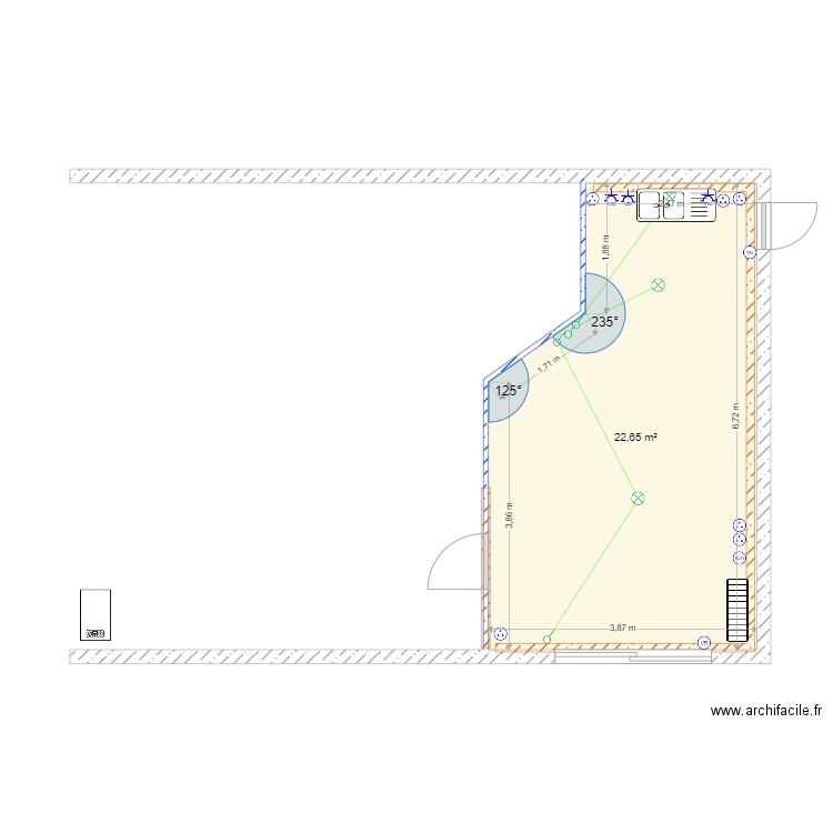 lieutaud civrieux. Plan de 1 pièce et 23 m2