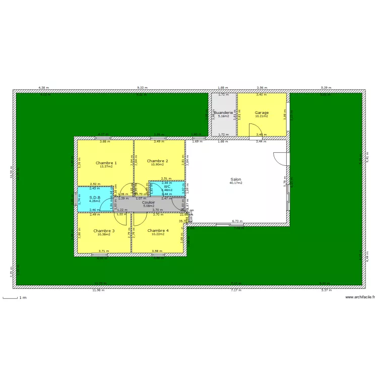 Terrain 322m&sup2; 5 Piece 100m&sup2;. Plan de 