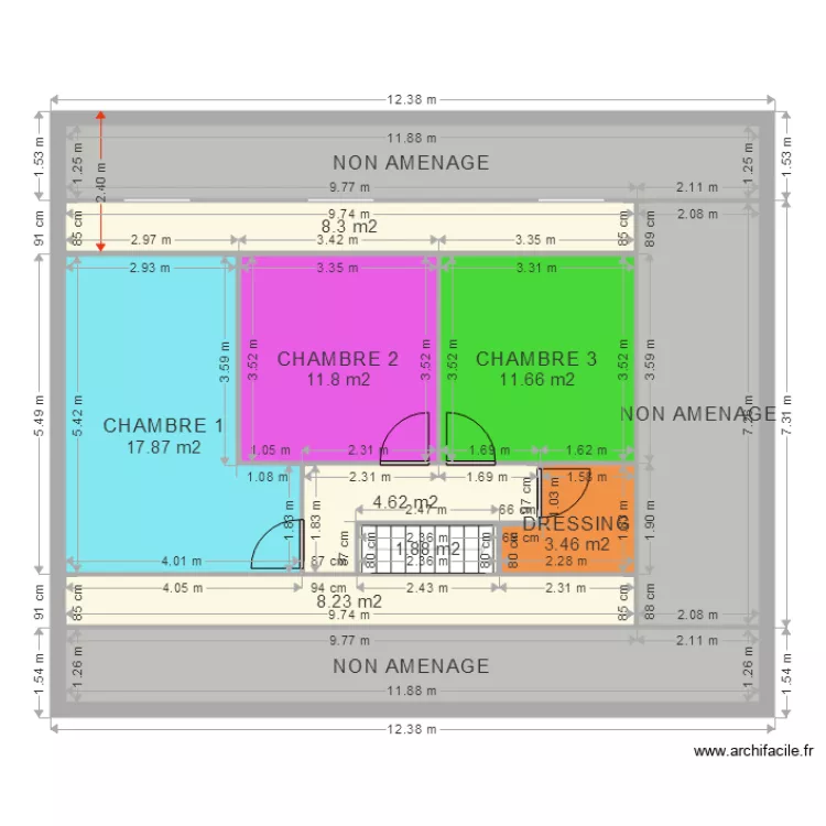 AMENAGEMENT ETAGE PERMIS CONSTRUIRE23. Plan de 