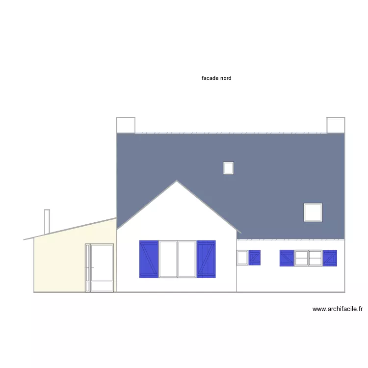 Facade nord. Plan de 