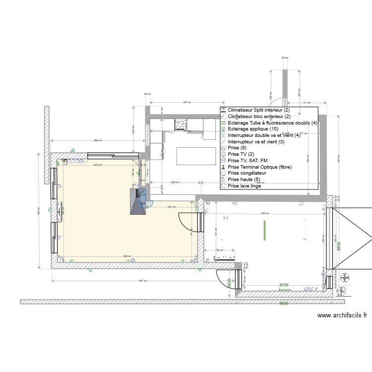 agrandissement corse 2. Plan de 1 pièce et 29 m2