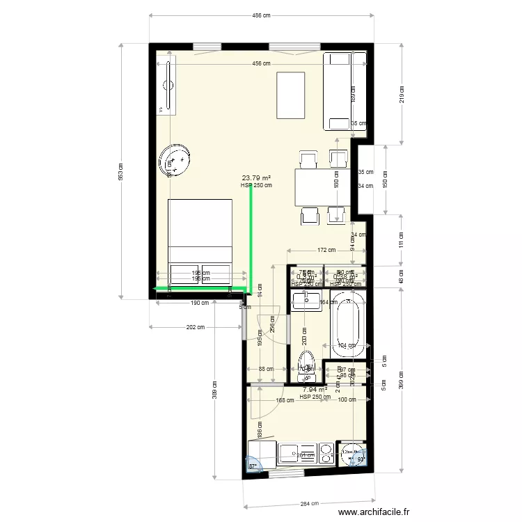 T1 BIS ST SALOMON. Plan de 