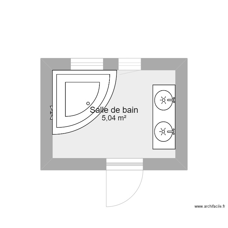 salle de bain actuelle. Plan de 0 pièce et 0 m2