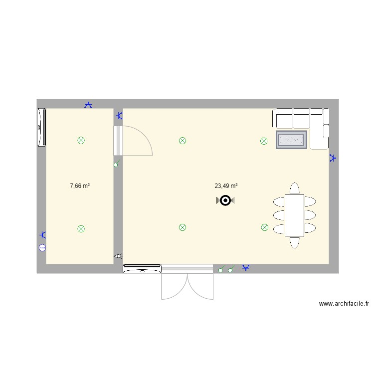 Essai. Plan de 2 pièces et 31 m2