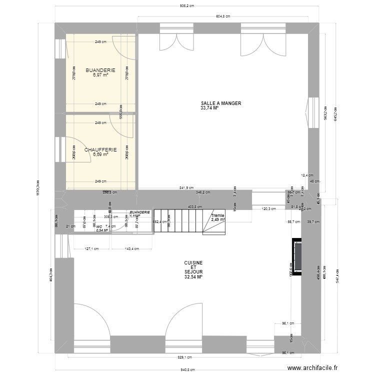 plan extension Fred 1 + PLAN RDC. Plan de 2 pièces et 14 m2
