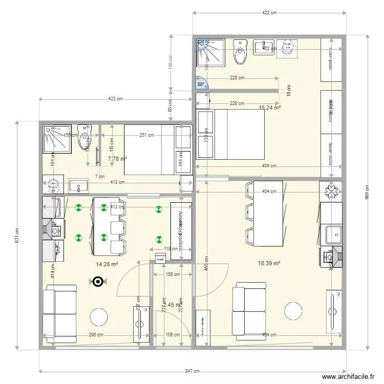 APPARTEMENT 1. Plan de 