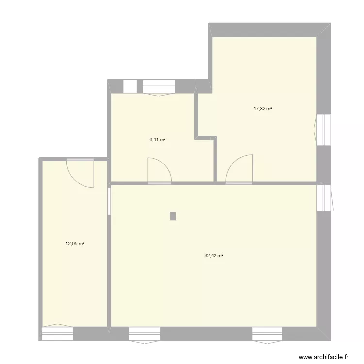 F3 Etage R&eacute;agencement avec placards. Plan de 