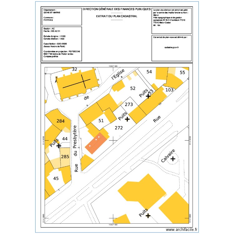 DP2 Cadastre Perthes implantation Vélux. Plan de 0 pièce et 0 m2