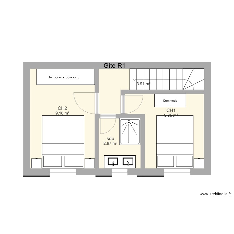 Gite R1. Plan de 0 pièce et 0 m2