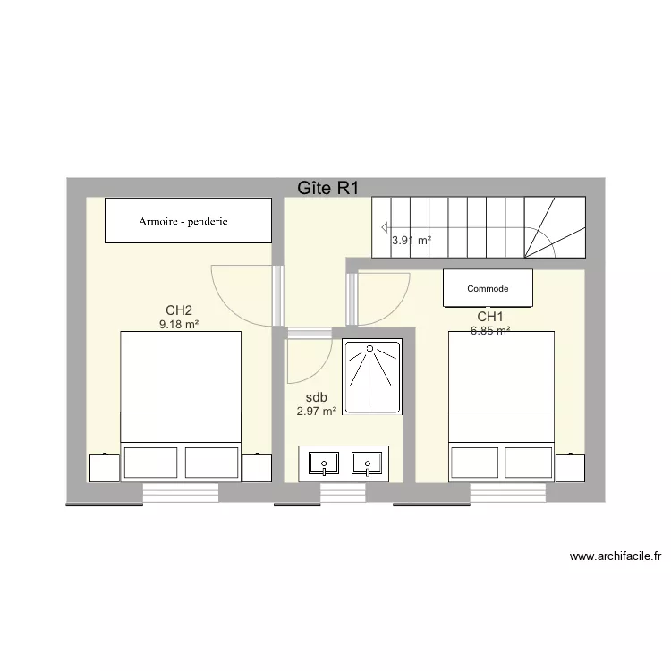 Gite R1. Plan de Gite R1. Plan de