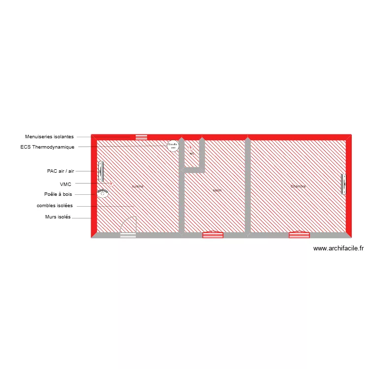 SEVAUD &eacute;tape 3. Plan de 4  et 54 m²