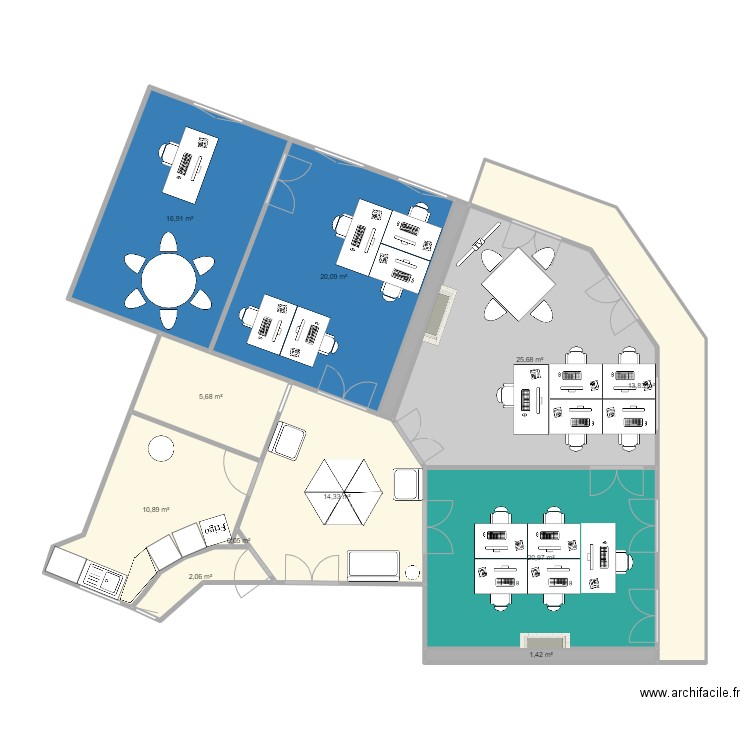 51 St Michel v2. Plan de 12 pièces et 133 m2