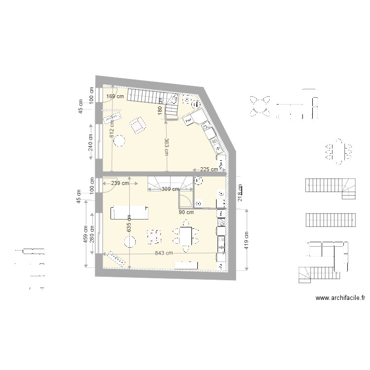 Plan remise  rez de jardin 1 V 2 06/05/2022. Plan de 3 pièces et 109 m2