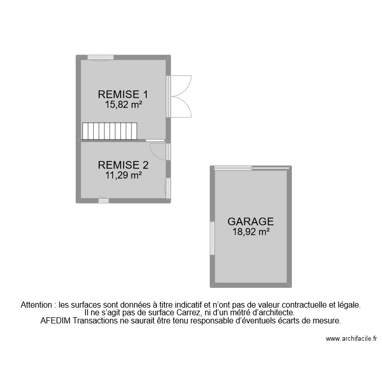 BI 7710 ANNEXES . Plan de 3 pièces et 46 m2