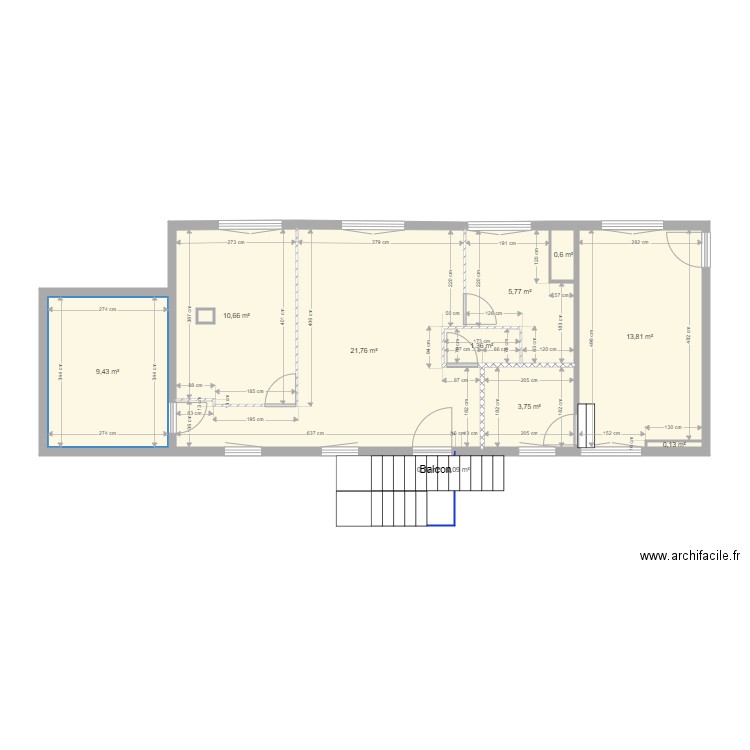 ITTEVILLE Etage cotation. Plan de 12 pièces et 68 m2