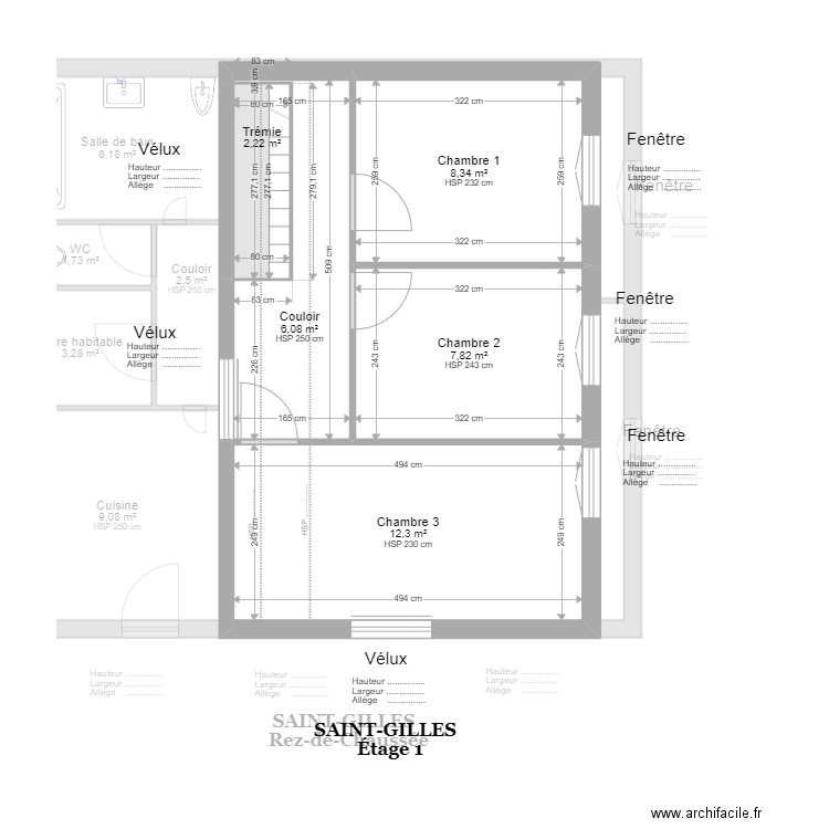 SAINT GILLES - Maison existant. Plan de 12 pièces et 98 m2