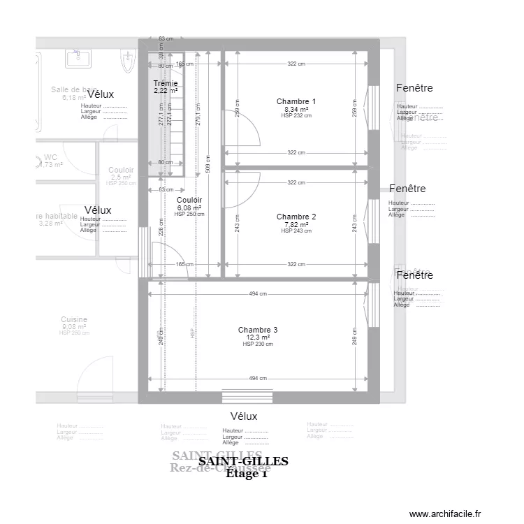 SAINT GILLES - Maison existant. Plan de 