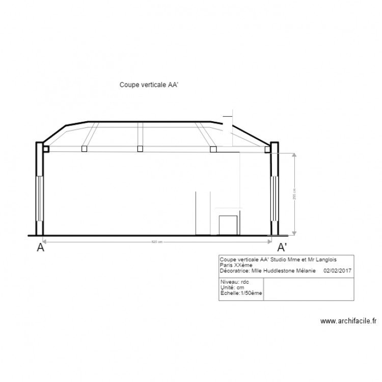 coupe aaIII. Plan de 0 pièce et 0 m2