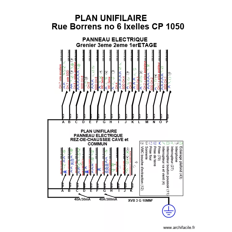 plan unifilaire . Plan de 
