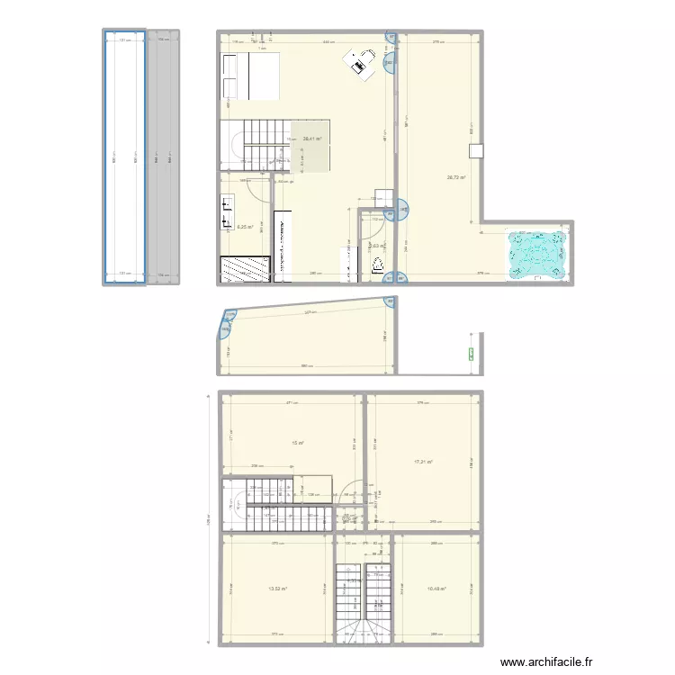3 eme etage version PC 1 avec Terrasse version NEO BAIL TRAVAIL. Plan de 