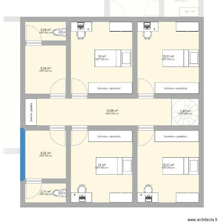 JALADE / DURIMEL. Plan de 19 pièces et 223 m2