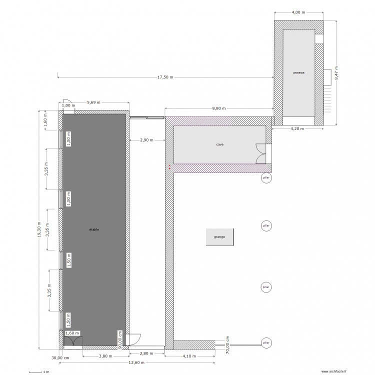 ancien rdc. Plan de 0 pièce et 0 m2