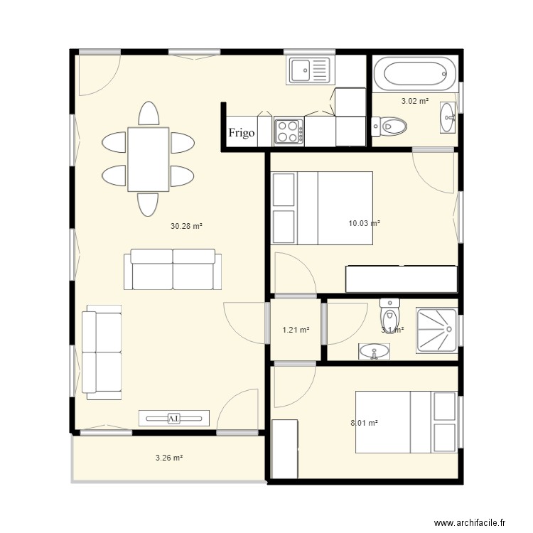 maison 62 m bis. Plan de 0 pièce et 0 m2