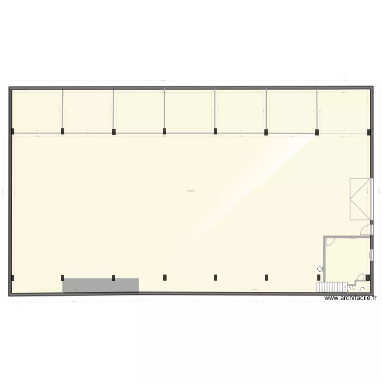 Grande Salle de vente . Plan de 