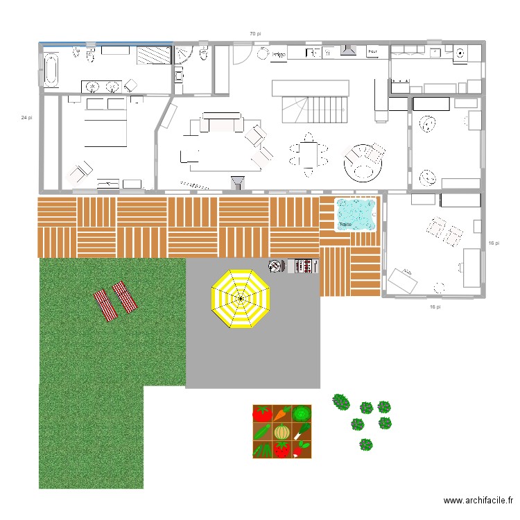 Plan mars 26E RB. Plan de 5 pièces et 138 m2