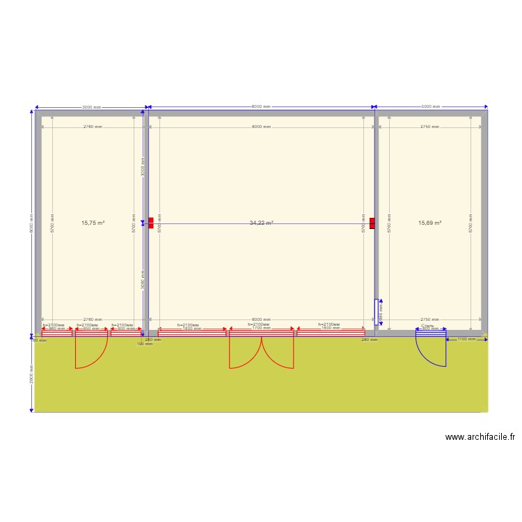 ооо свои. Plan de 4 pièces et 87 m2