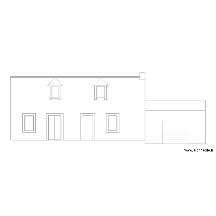 Projet Façade Sud Maison La Croixille. Plan de 12 pièces et 104 m2