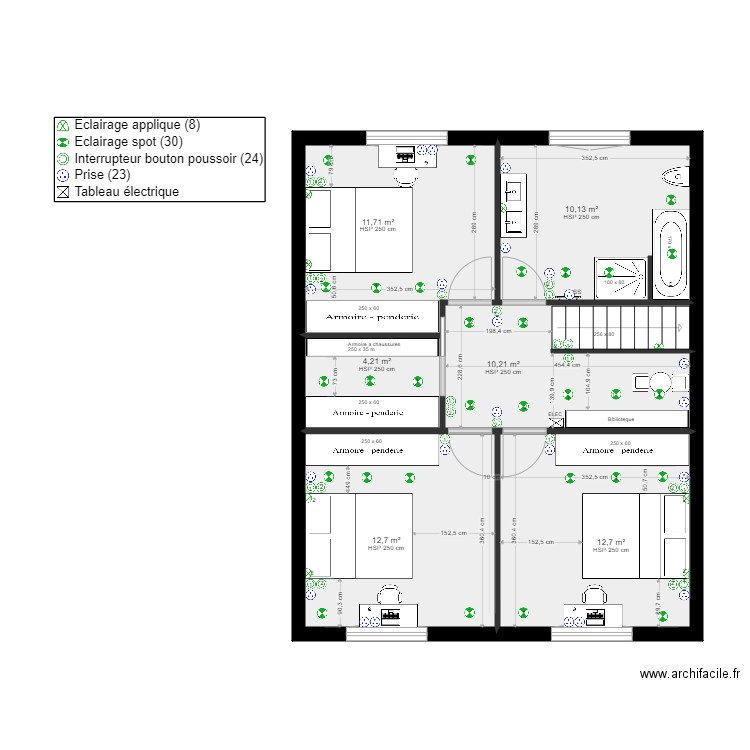 MAISON VITALIE ELEC 1. Plan de 6 pièces et 62 m2