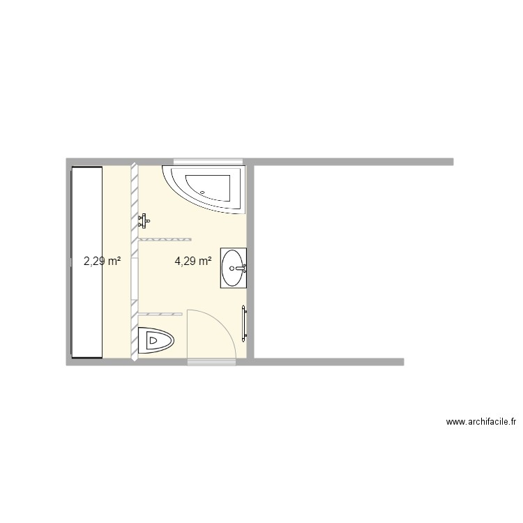 SDB 3. Plan de 0 pièce et 0 m2