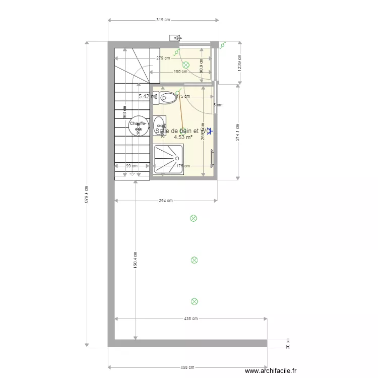 Rez de Chauss&eacute;. Plan de 