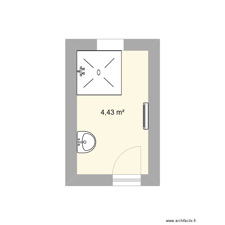  VAD D. Plan de 1 pièce et 4 m2