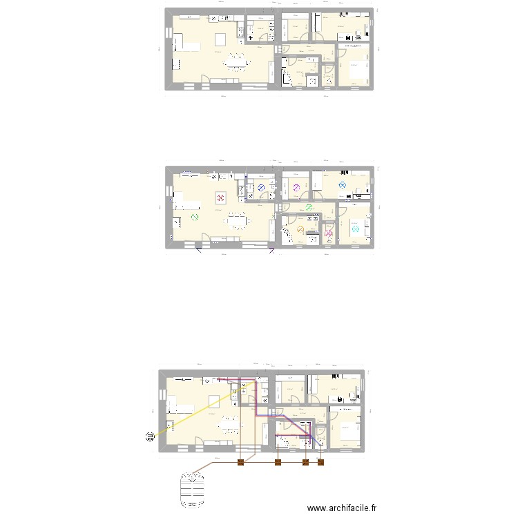 Plan monteillard. Plan de 24 pièces et 360 m2