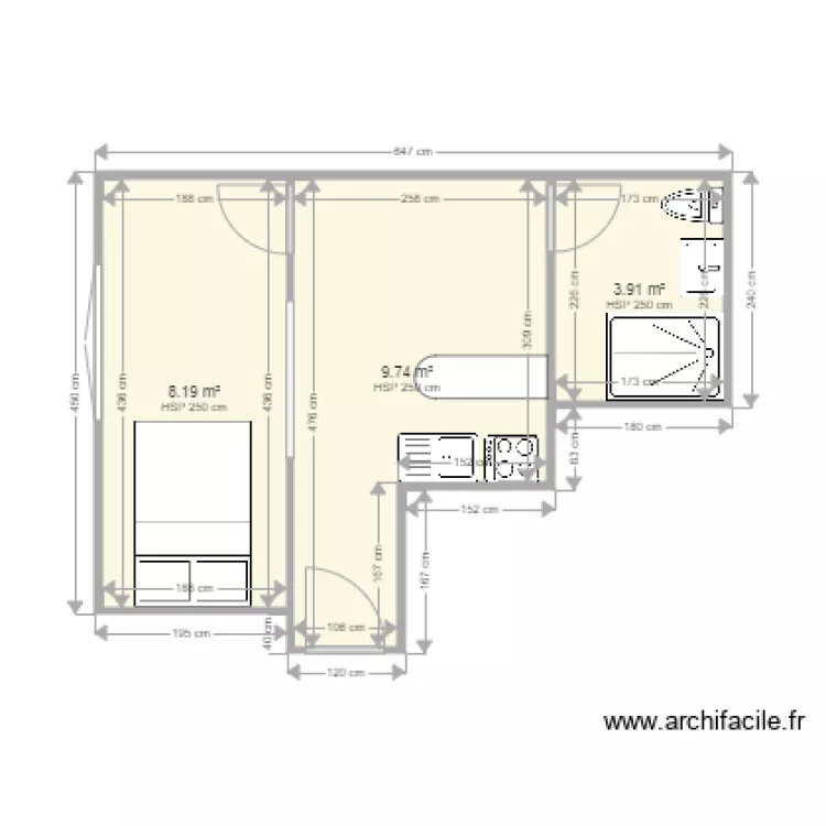 Appart 7 Etudiant. Plan de 