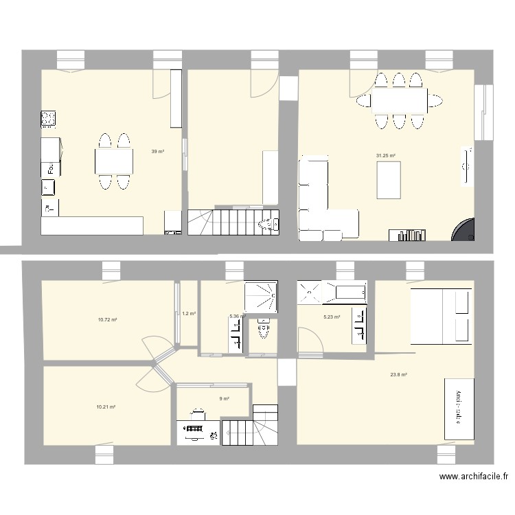 rdch 1. Plan de 0 pièce et 0 m2