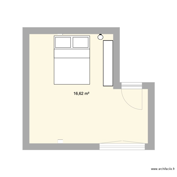 CHAMBRE LOUISE. Plan de 1 pièce et 17 m2