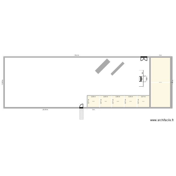 plan super market caravanes. Plan de 7 pièces et 98 m2